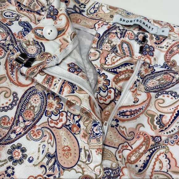 Women’s Sportscraft cropped Capri length pants paisley print size 10 zip button - Picture 7 of 10